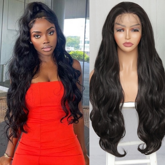 22” BLACKWAVY Beautiful Lace Front Wig